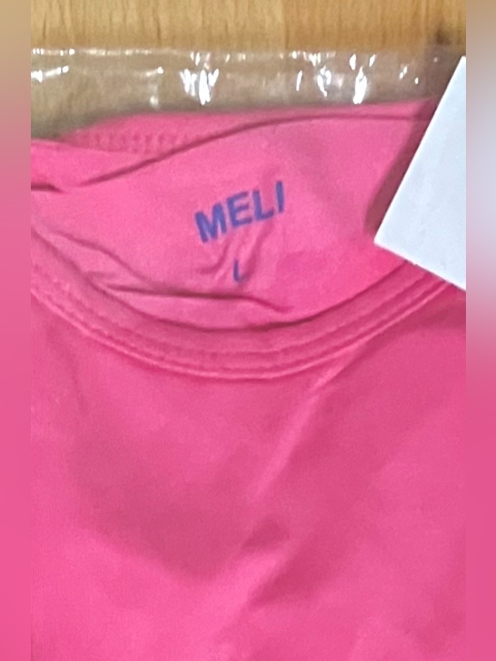MELI Long Sleeve Wrap Tie Tee-Hot Pink: Size Large - Picture 6 of 7